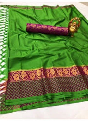 Printed  Beautiful And Party Wear Cotton Silk Saree With Blouse And Patch Work