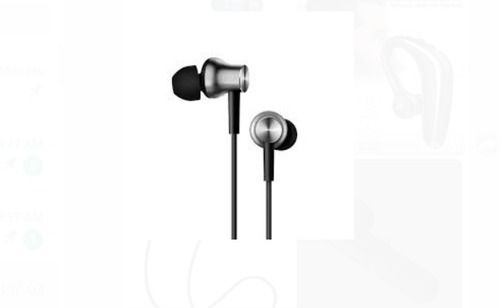 Black And Silver Color Wired Mi Earphones For Music And Calling With Easy To Use Design: Bar