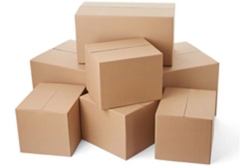 Matte Lamination Rectangular Shape Brown Color 3Ply Corrugated Paper Box Length: 14 Inch (In)