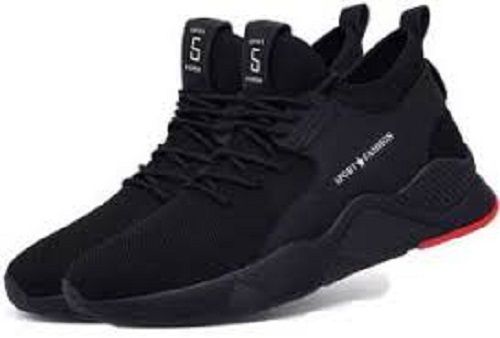 Men's Comfortably Fit Lightweight Flexible And Breathable Black Casual Shoes