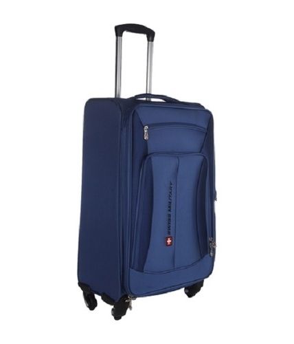 Durable Navy Blue Color Luggage Trolley Bag With Polyester Fabrics And Modern Design