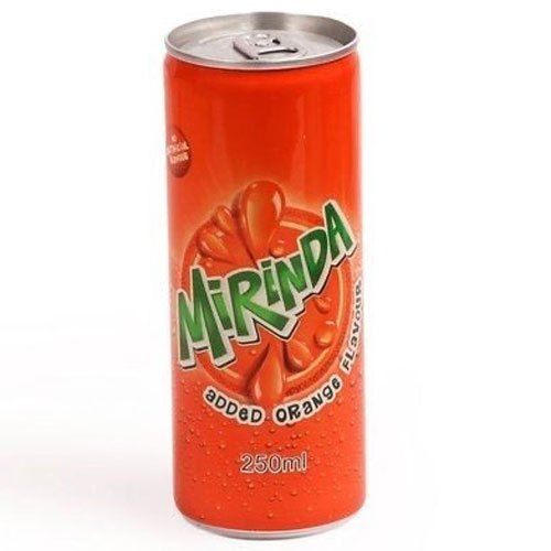 Orange Colour 250 Ml Mirinda Soft Drink With Added Orange Flavour, Delicious Sweet Taste