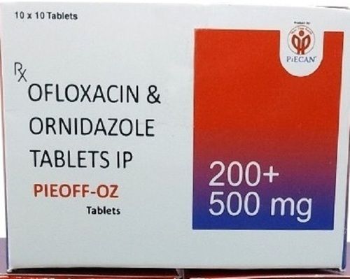 Pieoff-Oz Ofloxacin And Ornidazole Tablets Ip 200+500 Mg, 10X10 Blister Pack General Medicines