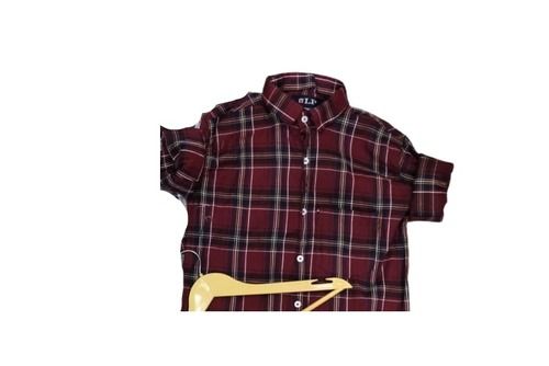 Red And Black Checked Casual Shirt With Full Sleeves For Men