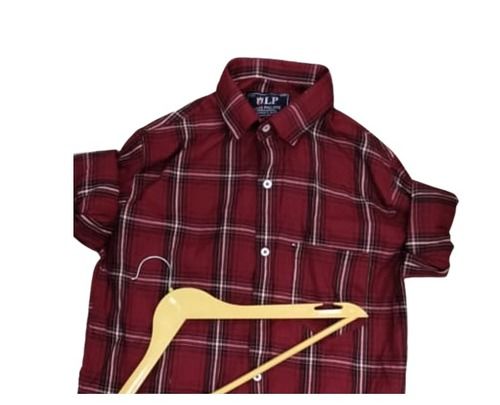 Red And Black Navy Checked Full Sleeves Casual Shirt For Mens