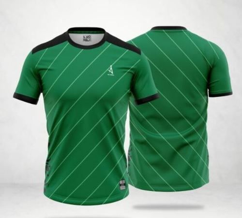 Soft, Washable And Comfortable Striped Green Color Mens Sports T Shirt  Age Group: Adults