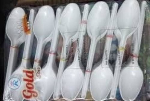 White Color Disposable Spoons With Light Weight And Plastic Materials