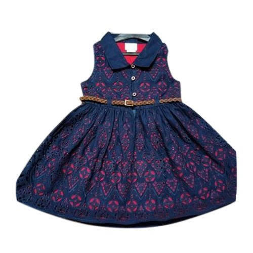  Blue Printed Designer Baby Frock With Best Quality Fabric For Party Wear