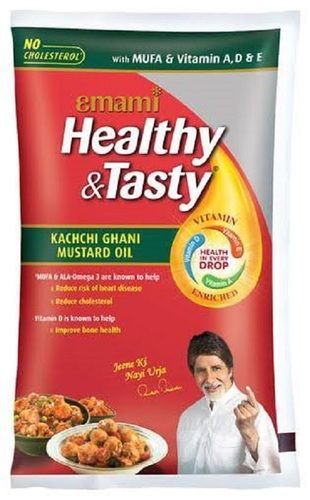 Emami Healthy And Tasty Kachi Ghani Mustard Oil, Health In Every Drop, With Frade A 100% Pure, Natural & Organic Application: Soyabean Oil