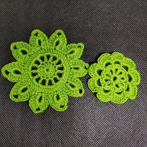 Different Garment Green Handmade Knitted Pure Cotton Applique For Dress And Hats