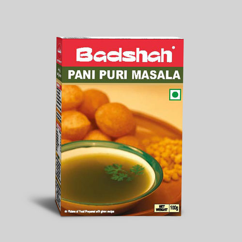 High Quality Ingredients Badshah Natural And Fresh Raw Pani Puri Masala, Pack Of 100G Grade: Food Garde