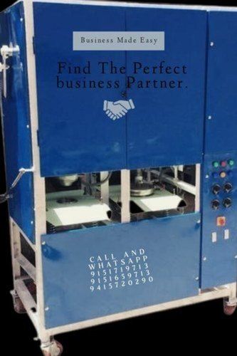 Blue Mild Steel Four Roll Paper Plate Making Machine, Long Lasting And Durable