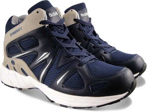 Navy Blue Action Men Sports Shoes with Thermoplastic Elastomers, Lace Up 6-11