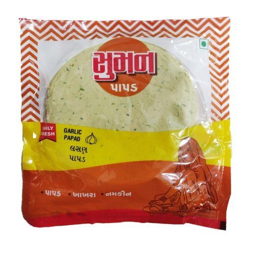 White Round Shape Delicious And Aromatic Garlic Masala Papad 500 Gm, 7 Inch