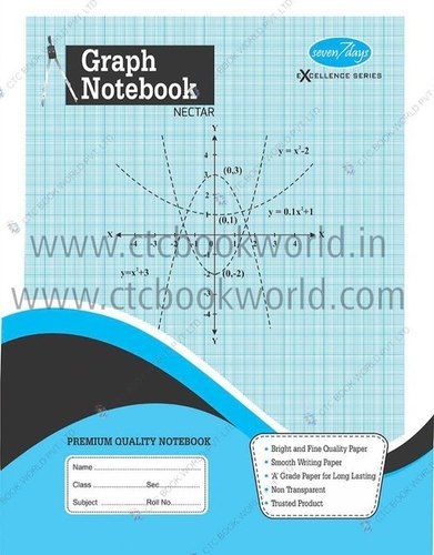 Rectangle 100 Percent Good Quality Paper Material Graph Notebook For School And Colleges A4 Size 