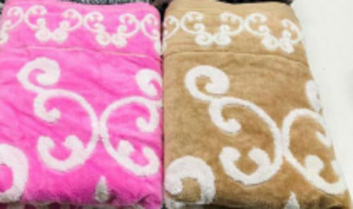 100 Percent High Quality Rectangular Soft Cotton Pink And Brown Color Hand Towel