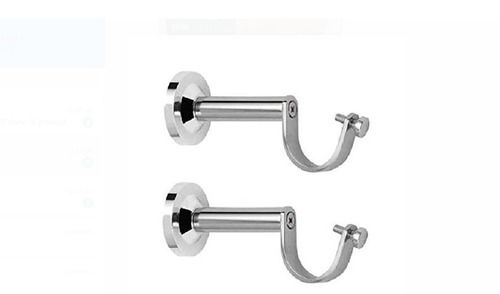 Fancy Stainless Steel Curtain Rod, Silver Color For Curtain Support Pack Of 2 Pieces