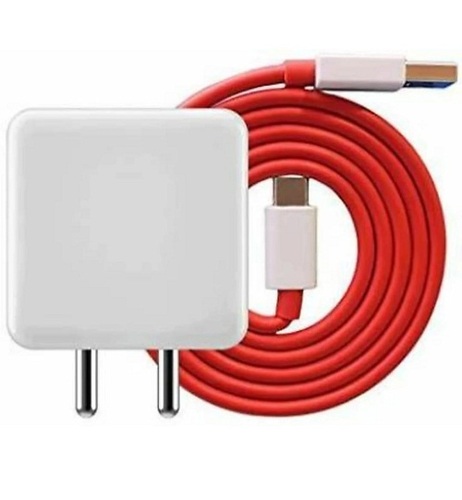 Mobile Charger - Plastic, Pocket-Sized Design, White and Red | 5G Processor, 50GB RAM, Fast Charging Capability, AMOLED Display