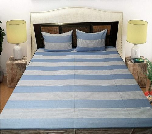 Multicolor Double Stripped Shaded Beautiful Cotton Bed Sheet With Extra Comfort