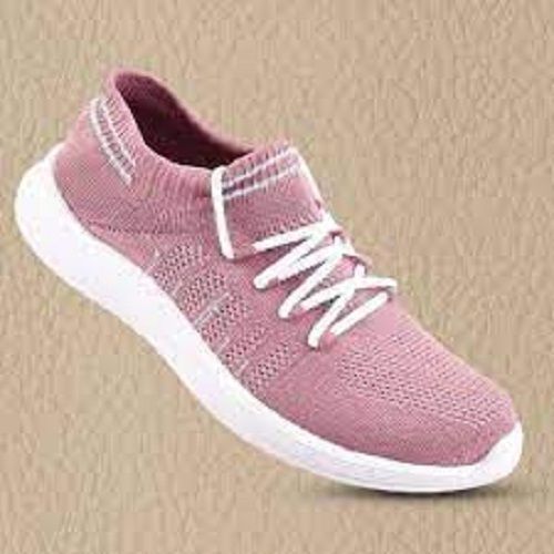 Pink And White Color Fashion Shoes For Ladies, Rough And Tough Use