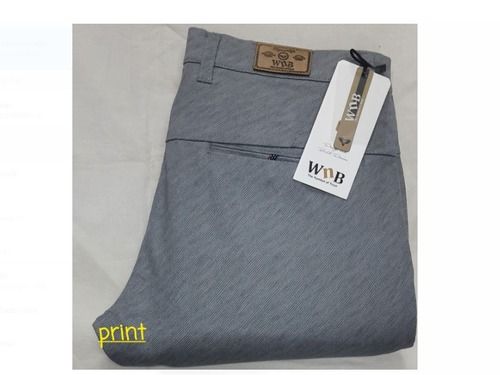 Plain Grey Color Slim Fit Trouser For Casual Wear With Anti Wrinkle ...