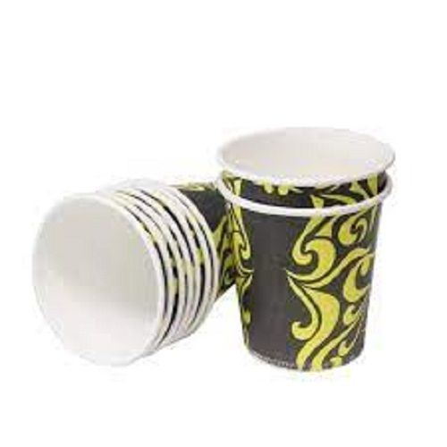 Ready To Use Use And Throw Eco Friendly Recyclable Yellow And Black Color Disposable Paper Cup