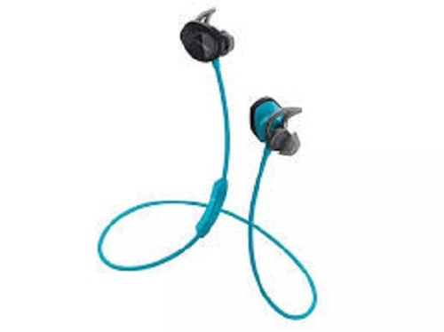 Sky Blue And Black Bluetooth Headset With Best Quality Sound And Range Battery Backup: 6 Hours