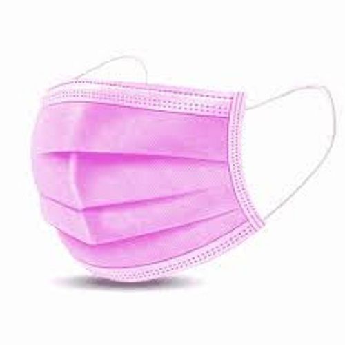 3 Layer Non Woven Anti Bacterial Skin Friendly Light Weight Pink Disposable Face Mask