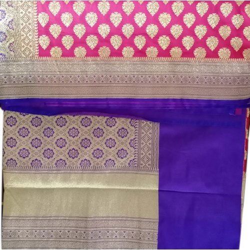 Violet Printed And Designer Multi-Color Patch Work Nylon Party Wear Saree For Ladies