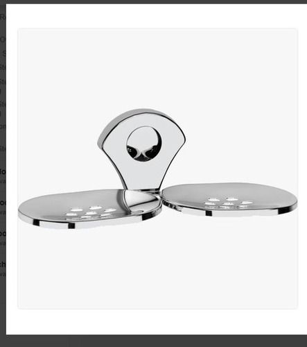 Stainless Steel Silver Color And Round Shape Double Soap Dish With Anti Rust Properties