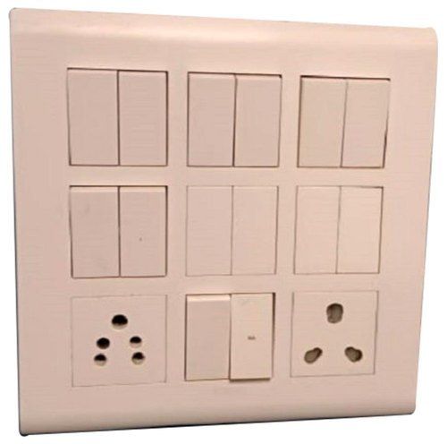 White Pvc 240-Volts Electrical Switch Boards With Fourteen Switch And Two Sockets Frequency (Mhz): 50-60 Hertz (Hz) Hertz (Hz)