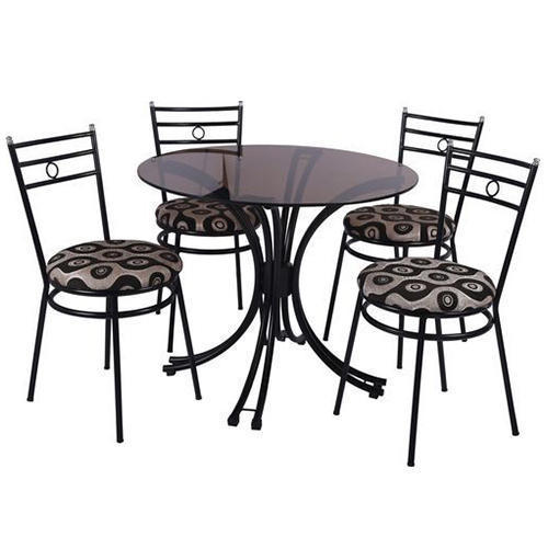 Cast Iron Dining Table Set With Round Table And Four Chair