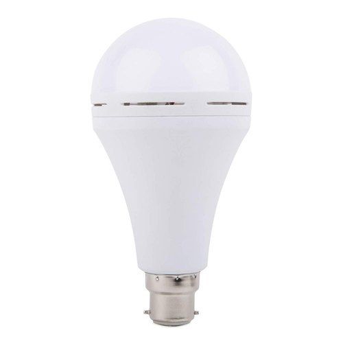 Environment Friendly White Colour Round Shape Ceramic 15 Watt Rechargeable Led Bulb Input Voltage: 240 Volt (V)