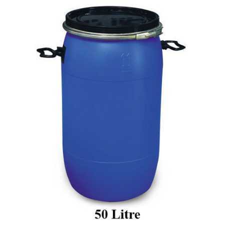 Cylinder Hdpe Plastic Drum Open Top 50 Litre With Open Top Cap And Metal Ring