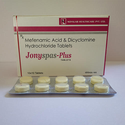  जोनिस्पास प्लस मेफेनैमिक एसिड और डायसाइक्लोमाइन हाइड्रोक्लोराइड टैबलेट, पैकेजिंग प्रकार: बॉक्स