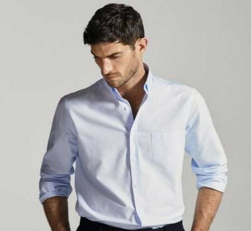 Self Stitch Classic Full Sleeve Shirts In White Color For Office Formal Wear Collar Style: Tab