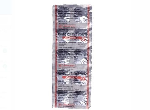 Vitamin C, Ascorbic Acid Tablets Ip 500mg, Used To Prevent Or Treat Low Levels Of Vitamin C In People 