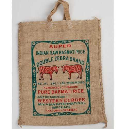 100% Biodegradable Reusable Loop Handled Brown Printed Jute Carry Bag Size: 22