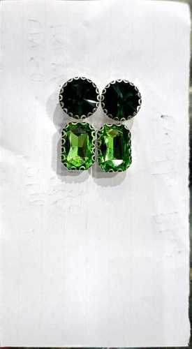 Green Glass Crystal Stone For Making Bands, Jewellery And Decorative Items