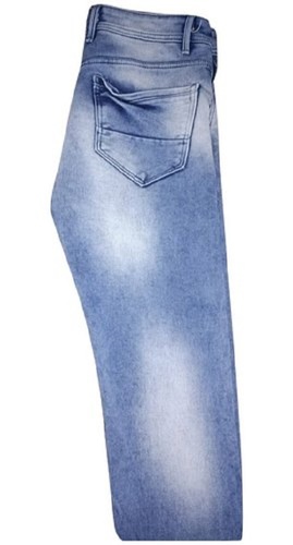 Men'S Fancy Look Slim Fit And Stretchable Plain Blue Denim Jeans For ...