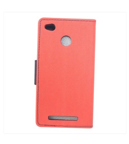 Mobile Flip Cover, Leather And Canvas Cotton Material - Rani Pink Color Design, Stylish Flip Case for Phone Protection from Scratches and Bumps