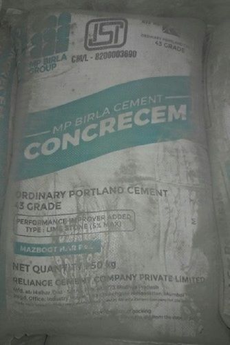 Mp Birla Concrecem Cement For Domestic And Industrial Construction (50 Kg Bags) Bending Strength: 4.75 Mm