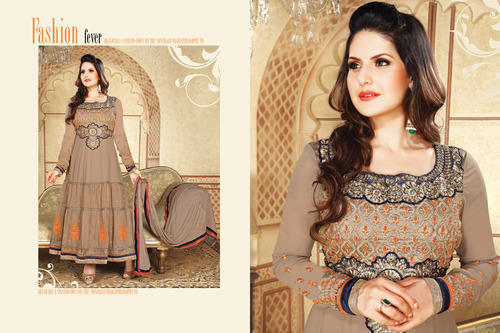 Washable Party Wear Anarkali Salwar Kameez With Full Sleeves And Cotton Fabric