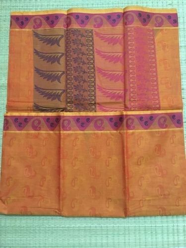 Printed Party Wear And Festive Wear Embossed Meena Border Cotton Ladies Saree