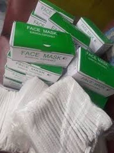 Surgical Disposable Face Mask With Green And White Color