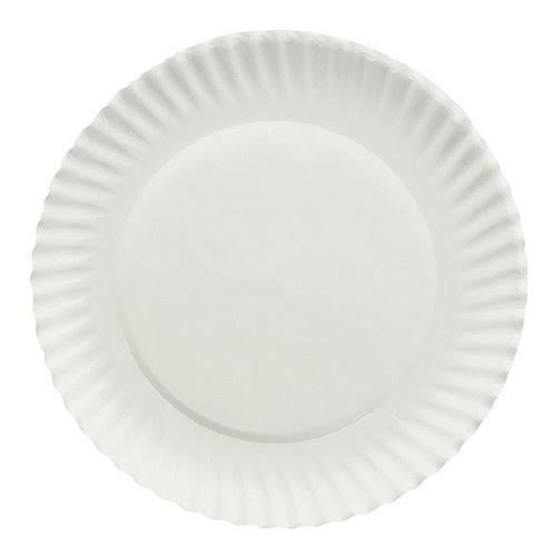 100% Biodegradable Round Plain Disposable White Paper Plates For Food Serving
