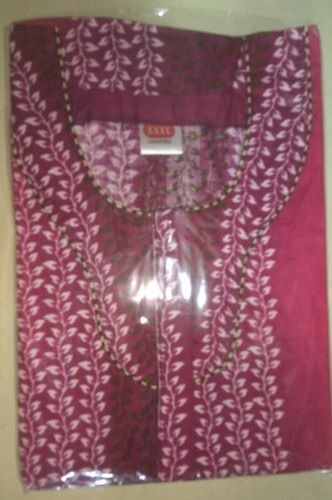 Silk 100% Cotton White And Maroon Printed Highly Breathable Daily Wear Short Sleeves Ladies Nighty