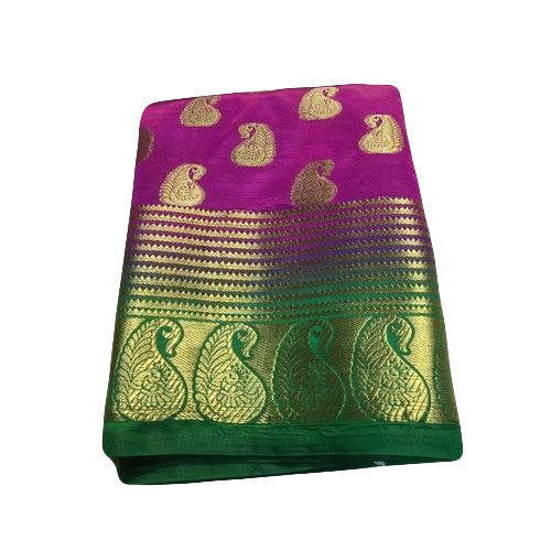 Party Wear Amg Ladies Balatan Butta Pallu Silk Saree With Blouse, Saree Length 6.2 Mtr