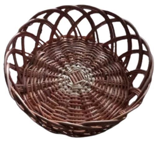 Brown Round Shape Multi Purpose 9 Inch Designer Bamboo Basket
