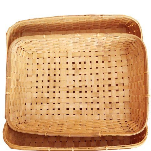 Environment Friendly Brown Multi Purpose Designer Natural Handcrafted Bamboo Basket